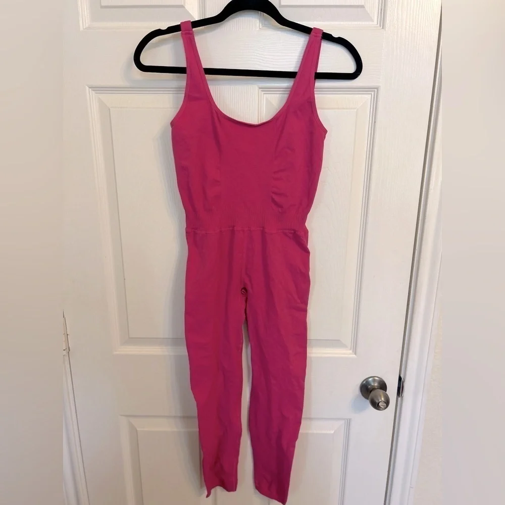 NWOT Free People, Good Karma Onesie, M/L in Fuchsia Pink